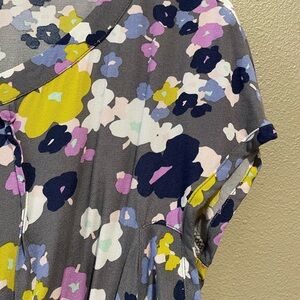 Boden Yellow and Gray Floral Midi Dress